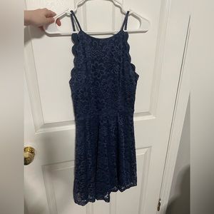 navy blue scallop dress